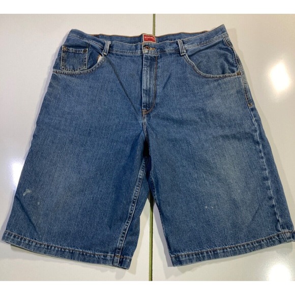 Tommy Hilfiger Vintage Carpenter Shorts Mens 40 Baggy Streetwear Y2K Denim Jean - Picture 8 of 15